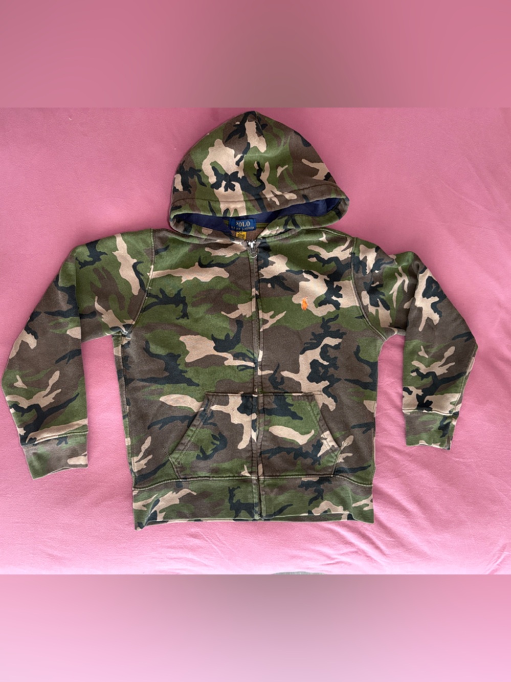 Polo by Ralph Lauren Boys' Green Camo Zip Hoodie